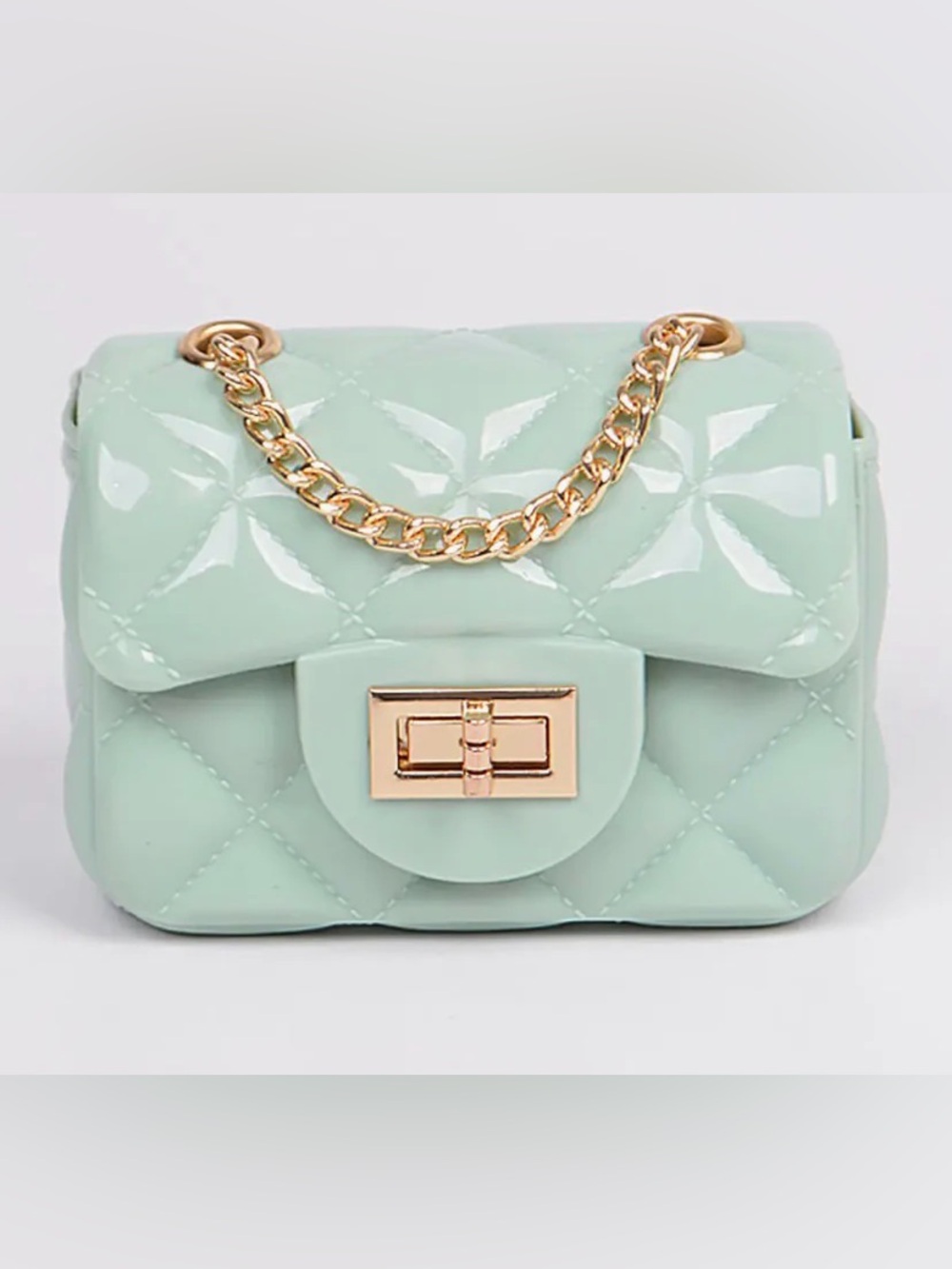 Mint Quilted Mini Shoulder Bag